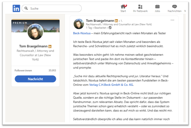 Tom Braegelmann testet Beck-NOXTUA