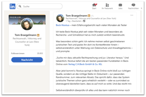 Tom Braegelmann testet Beck-NOXTUA